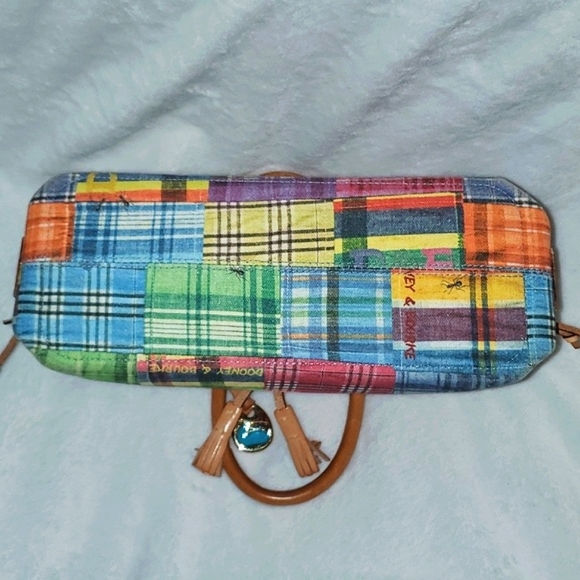 Dooney & Bourke Madras Plaid Picnic Ants Satchel - Picture 12 of 16